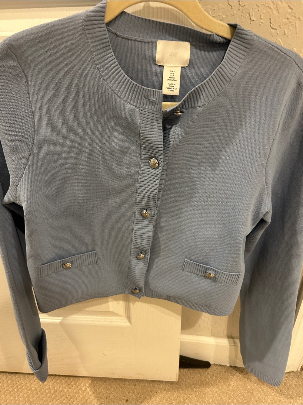 H&M Powder Blue Button-Front Women's Cardigan